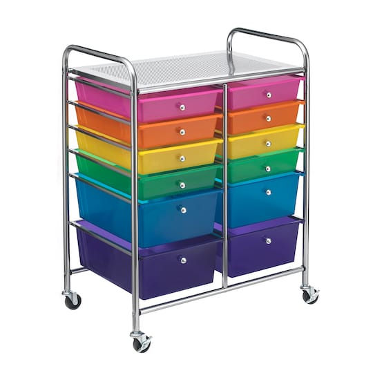 Multicolor 12 Drawer Rolling Cart by Simply Tidy&#x2122;